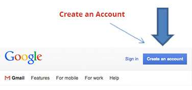 Google create accont button