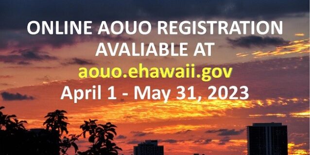 <a href="https://aouo.ehawaii.gov/">AOUO Registration – 2023<br /><span>Read More<span class="fa3icon icon-signin"></span></span></a>