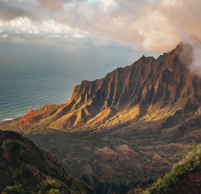 Detailed view of classical building columns and decorated ceiling